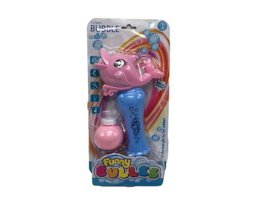 Генератор мильних бульбашок "Дельфін" 001-7 зі світлом та звуком Рожевий