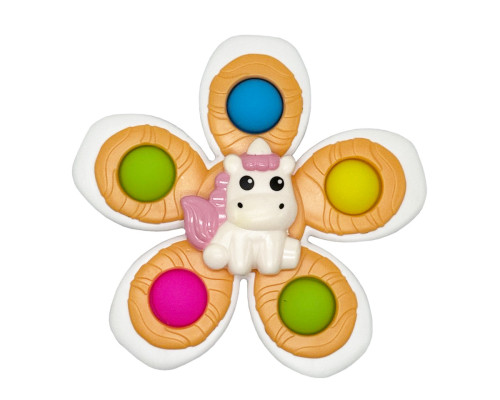 Детская погремушка-спинер с мягкими кнопками "Единорог" GZ-05-2