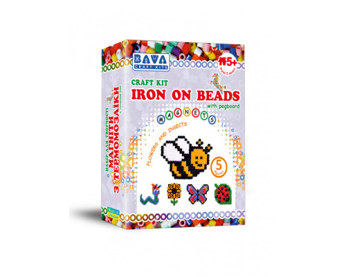 Дитячий набір для творчості. Магніти з термомозаїки "Квіти-комахи" TM-002, 5 фігур