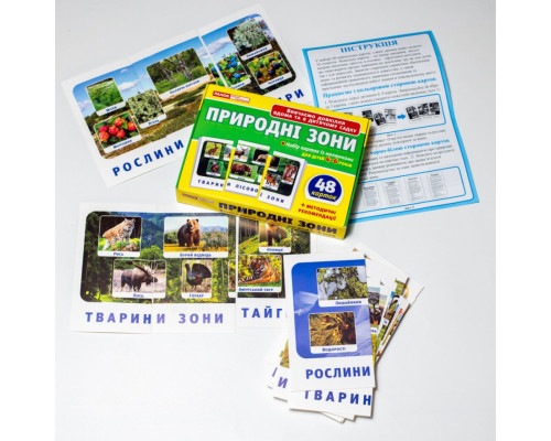 Набір тематичних карток "Природні зони" 13169002 для дітей 4-6 років