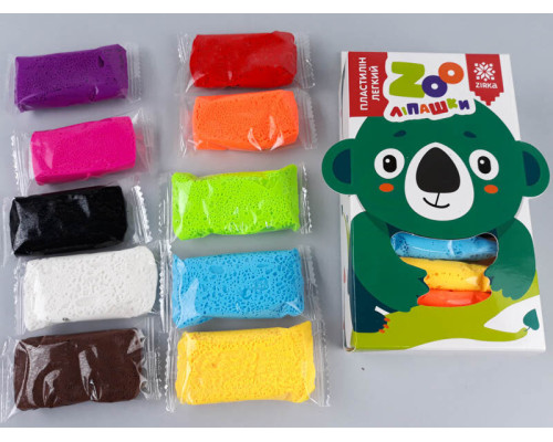 Пластилін легкий ZOOлипашки Коала" ZIRKA 140215 (10 різнокольорових стиків по 6 г)