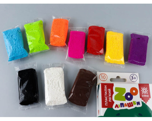 Пластилін легкий ZOOлипашки Коала" ZIRKA 140215 (10 різнокольорових стиків по 6 г)