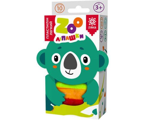Пластилін легкий ZOOлипашки Коала" ZIRKA 140215 (10 різнокольорових стиків по 6 г)
