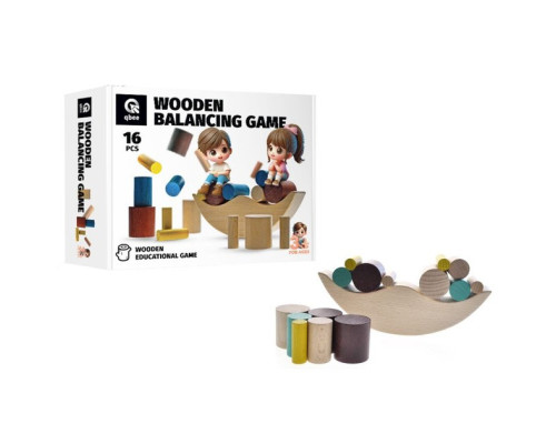 Деревянная детская игра-балансир "Луна" QB800-002, 16 элементов