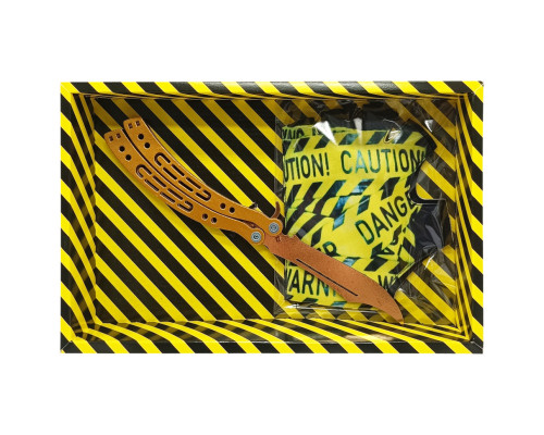 Сувенирные ножи деревянные набор BOX "Бабочка GOLD" BALG-B