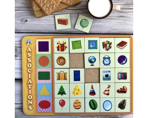 Деревянный пазл-вкладыш "Геометрические фигуры" Ubumblebees (ПСД097) PSD097 сортер-ассоциации