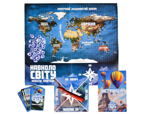 Настільна гра "Навколо світу небесні пригоди" 30502 жетони 40 штук