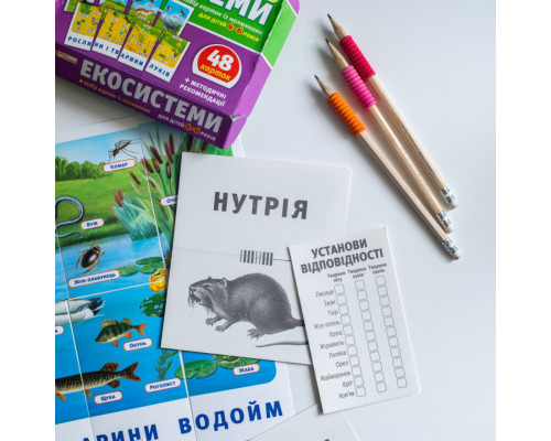 Набір тематичних карток "Екосистеми" 13169003 для дітей 4-6 років