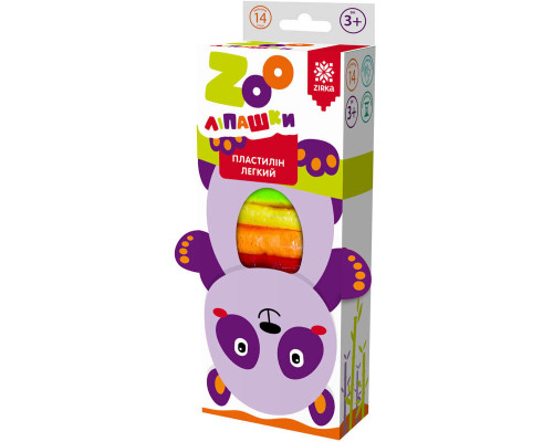 Пластилін легкий ZOOлипашки "Панда" ZIRKA 140214 (14 різнокольорових стиків по 6 г)
