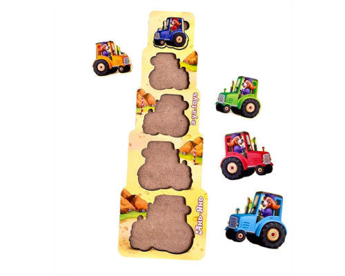 Настольная игра-сортер "Щенки-трактористы" Ubumblebees (ПСФ068) PSF068 больше-меньше