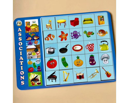 Деревянный пазл-вкладыш "Ассоциации - 1" Ubumblebees (ПСД098) PSD098, 25 плашек