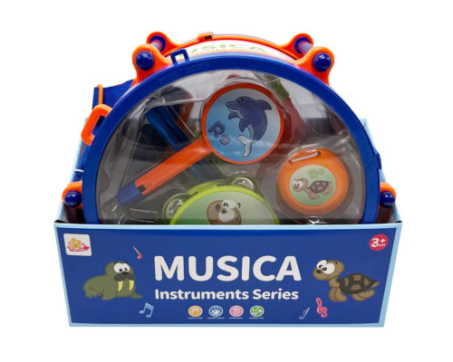 Детский набор музыкальных инструментов SF8122ABC, барабан, дудка, маракас
