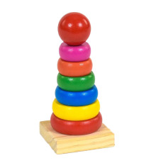 Дитяча дерев'яна іграшка "Пірамідка" RZV100, 14 см
