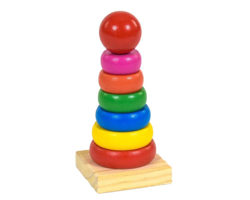 Дитяча дерев'яна іграшка "Пірамідка" RZV100, 14 см