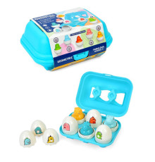 Сортер-головоломка Монтессорі Яйця зі смайлами DF35, 6 шт в лотку