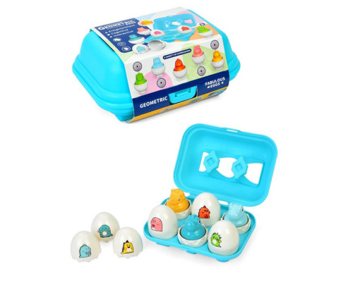 Сортер-головоломка Монтессорі Яйця зі смайлами DF35, 6 шт в лотку