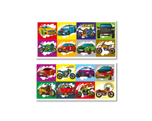 Дитяча розмальовка "Авто-Мото" РМ-68-05, 16 наліпок