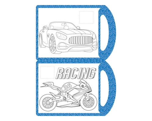 Дитяча розмальовка "Авто-Мото" РМ-68-05, 16 наліпок