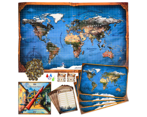 Настольная игра "Вокруг света" 30110 рулетка, призовые жетоны 75 штук