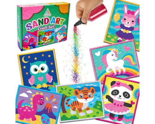 Детский набор для творчества Картина из песка Sand Art 6 в 1 КР-003 песок в бутылках