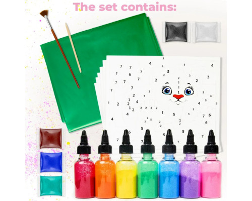 Детский набор для творчества Картина из песка Sand Art 6 в 1 КР-003 песок в бутылках