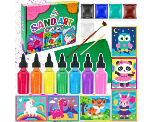 Детский набор для творчества Картина из песка Sand Art 6 в 1 КР-003 песок в бутылках