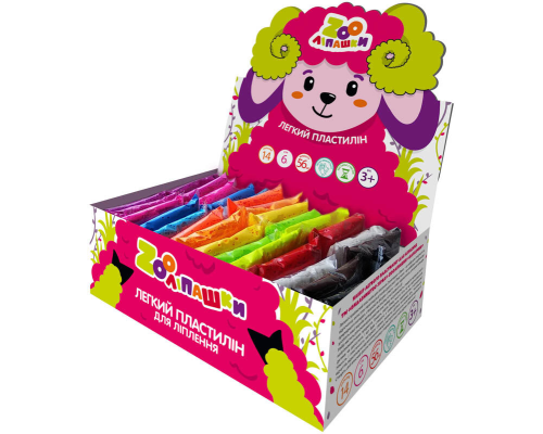 Пластилін легкий ZOOлипашки шоу-бокс "Баранчик" ZIRKA 140213 (шоу-бокс 14 кольорів, 56 стиків по 6 г)