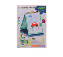 Детский двухсторонний мольберт на ножках 050-17 с мелом, маркерами и губкой Детский двухсторонний мольберт на ножках 050-17 с мелом, маркерами и губкой