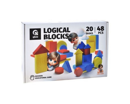 Деревянная развивающая игра "Логические блоки Дьенеша" QB700-006, 48 элементов