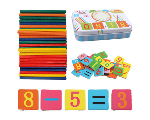 Розвиваюча магнітна Логічна гра 74290 цифри, математичні позначки, палички