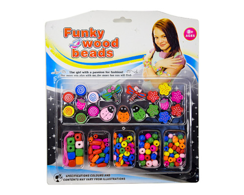 Набор бисера TX1134A, деревяные бусины, резинка TX1134A