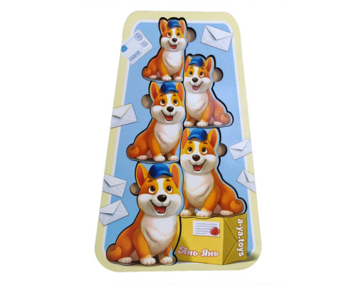 Настольная игра-сортер "Корги-почтальоны" Ubumblebees (ПСФ069) PSF069 больше-меньше