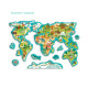 Дитяча магнітна мапа світу тварини 200267, 36 елементів
