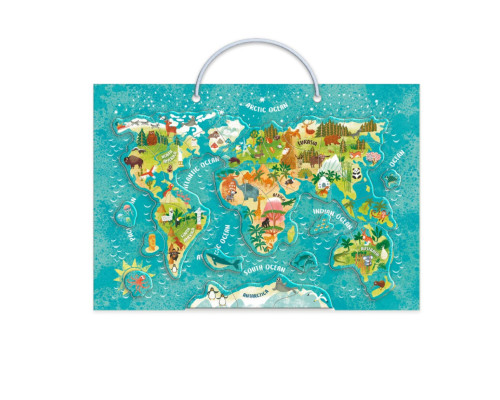 Дитяча магнітна мапа світу тварини 200267, 36 елементів