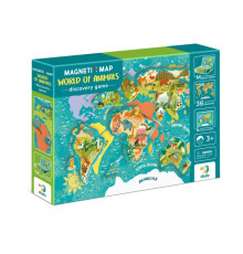 Дитяча магнітна мапа світу тварини 200267, 36 елементів