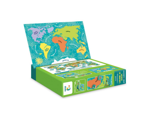 Дитяча магнітна мапа світу тварини 200267, 36 елементів