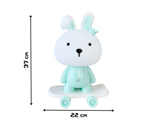 Нічник дитячий «Зайчик на скейті» MGZ-1407(Blue) живлення від USB