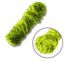 Пряжа плюшевая синель PP117, 100 грамм, 100% полиэстер, зеленый