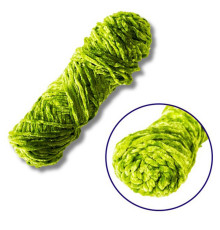 Пряжа плюшева синель PP117, 100 грам, 100% поліестер, зелений