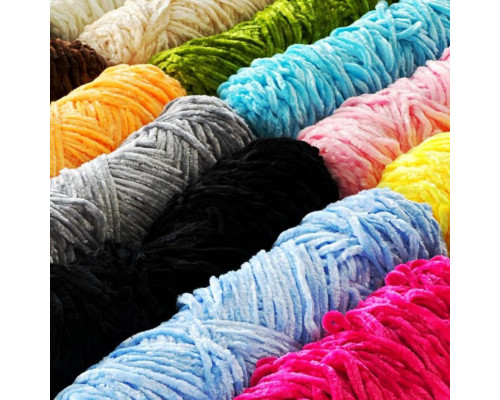 Пряжа плюшева синель PP117, 100 грам, 100% поліестер, зелений