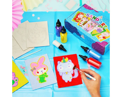 Детский набор для творчества Картина из песка Sand Art 12 в 1 КР-008 песок в бутылках