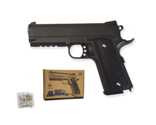 Страйкбольный пистолет "Colt 1911 Rail" Galaxy G25 металл черный