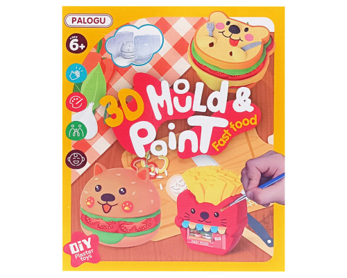 Набор для творчества Гипсовая раскраска "Fast Food" S138-33(Fast food) гипс, формы, краски