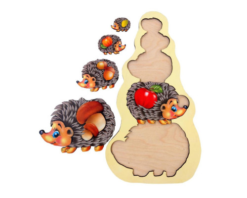 Настольная игра-сортер "Ежики" Ubumblebees (ПСД045) PSD045 больше-меньше