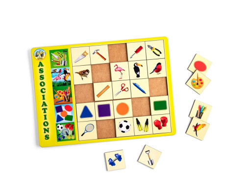 Деревянный пазл-вкладыш "Ассоциации - 3" Ubumblebees (ПСД100) PSD100, 25 плашек