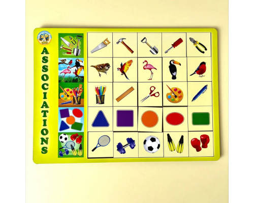 Деревянный пазл-вкладыш "Ассоциации - 3" Ubumblebees (ПСД100) PSD100, 25 плашек