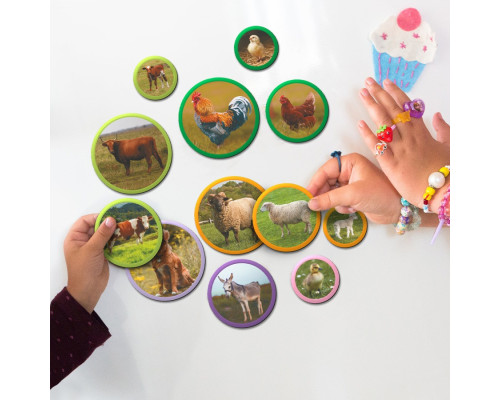 Дитячий магнітний набір Монтесорі "Родини тварин: ферма" 200271, 36 елементів