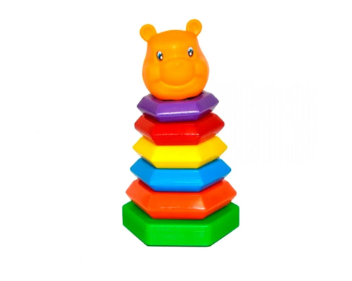 Дитяча розвиваюча пірамідка-качалка "Ведмідь" 13150V, 7 елементів