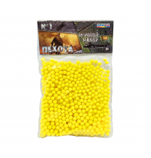 Пластикові кульки для дитячої зброї 1-152, 6 мм 1000 шт Жовтий