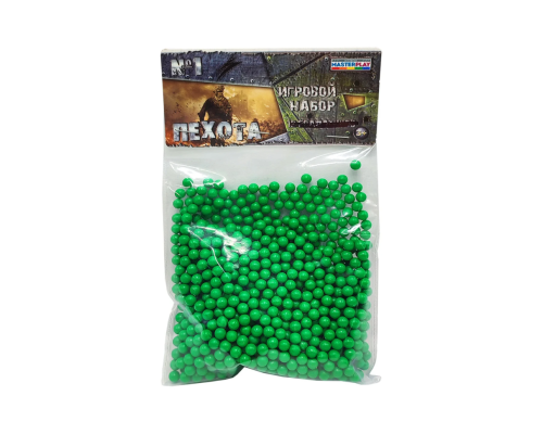 Пластиковые шарики для детского оружия 1-152, 6 мм 1000 шт  Зеленый